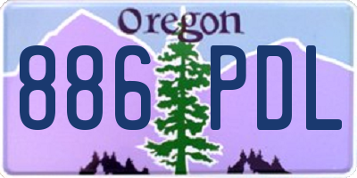 OR license plate 886PDL