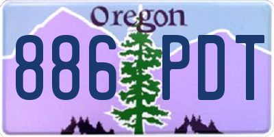 OR license plate 886PDT