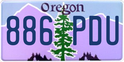 OR license plate 886PDU