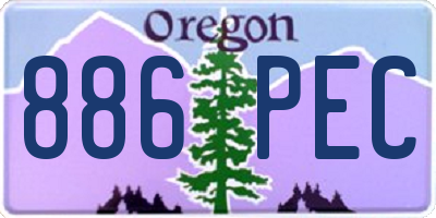 OR license plate 886PEC