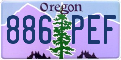 OR license plate 886PEF