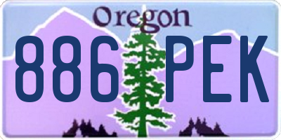 OR license plate 886PEK