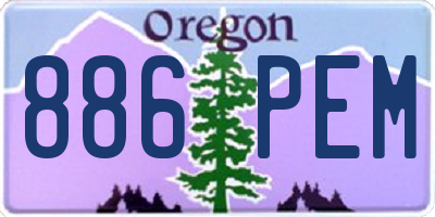 OR license plate 886PEM