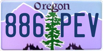 OR license plate 886PEV