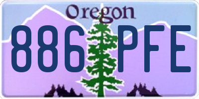 OR license plate 886PFE