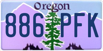 OR license plate 886PFK