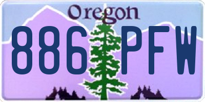 OR license plate 886PFW