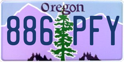 OR license plate 886PFY
