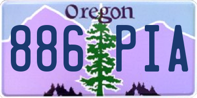 OR license plate 886PIA