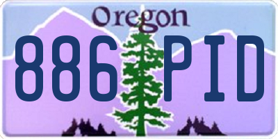 OR license plate 886PID