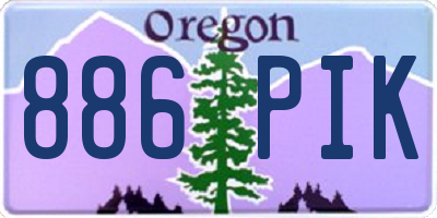 OR license plate 886PIK