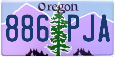 OR license plate 886PJA