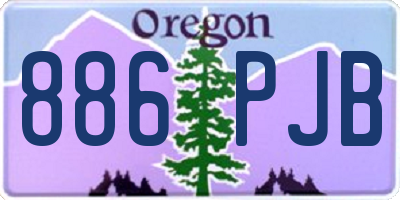 OR license plate 886PJB