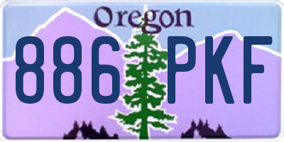 OR license plate 886PKF