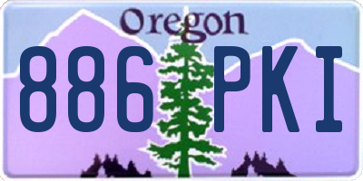 OR license plate 886PKI