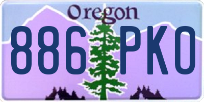 OR license plate 886PKO