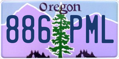OR license plate 886PML
