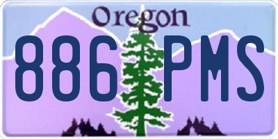 OR license plate 886PMS