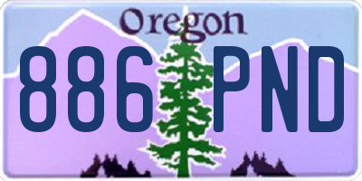 OR license plate 886PND