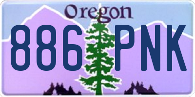 OR license plate 886PNK
