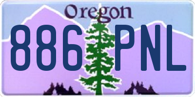 OR license plate 886PNL