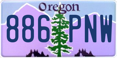 OR license plate 886PNW