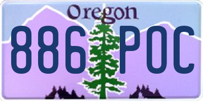 OR license plate 886POC