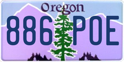 OR license plate 886POE
