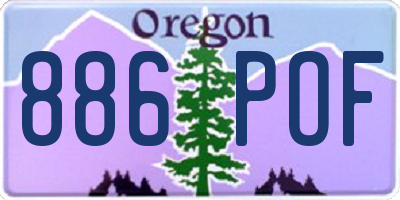 OR license plate 886POF