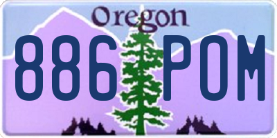 OR license plate 886POM