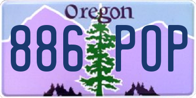OR license plate 886POP
