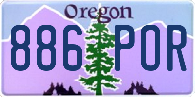 OR license plate 886POR