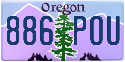 OR license plate 886POU