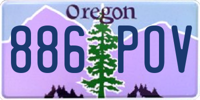 OR license plate 886POV