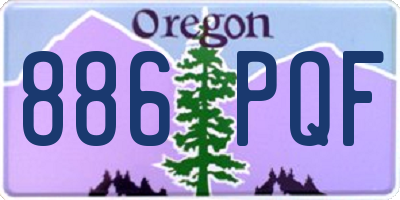 OR license plate 886PQF