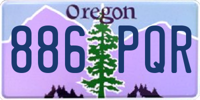 OR license plate 886PQR