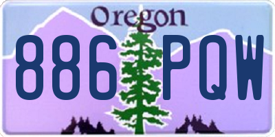 OR license plate 886PQW