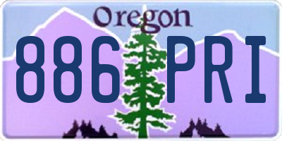 OR license plate 886PRI