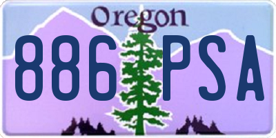 OR license plate 886PSA
