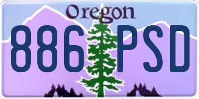 OR license plate 886PSD
