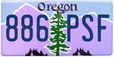 OR license plate 886PSF