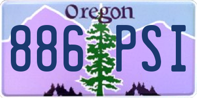 OR license plate 886PSI