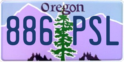 OR license plate 886PSL