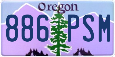 OR license plate 886PSM
