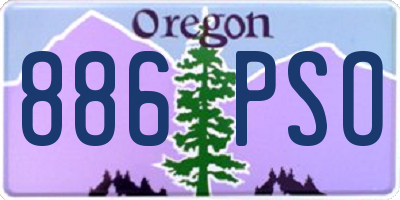 OR license plate 886PSO