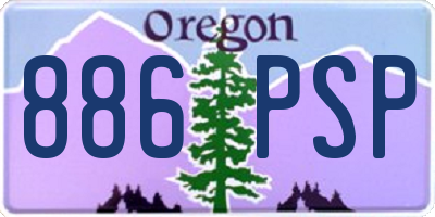 OR license plate 886PSP