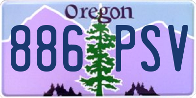 OR license plate 886PSV