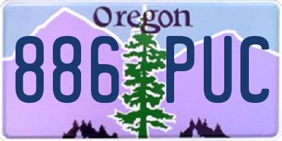 OR license plate 886PUC