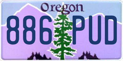 OR license plate 886PUD