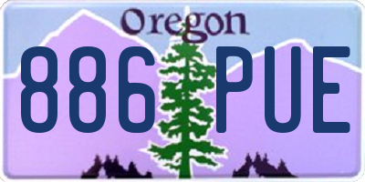 OR license plate 886PUE